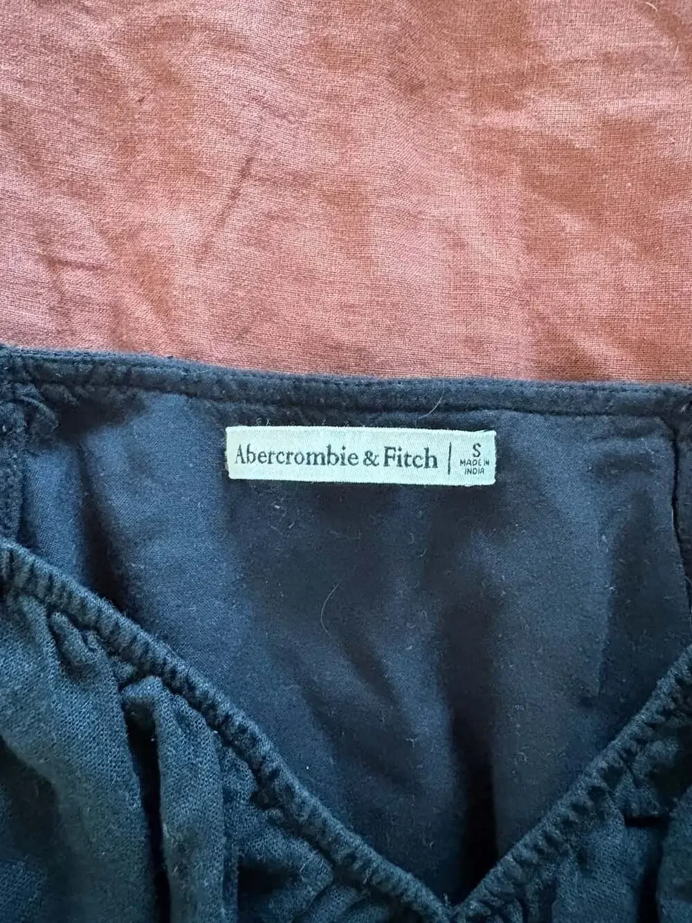 Abercrombie & Fitch Black Ruched Peplum Top